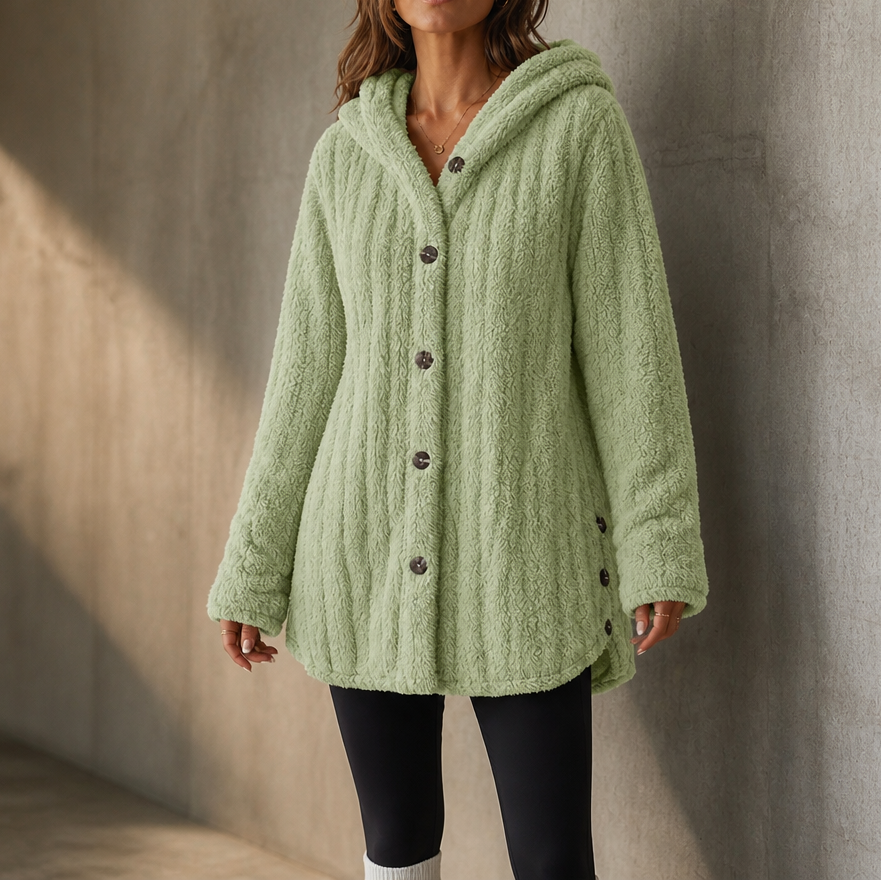 Wearbella – Kardigan z kapturem i guzikami, gruby splot