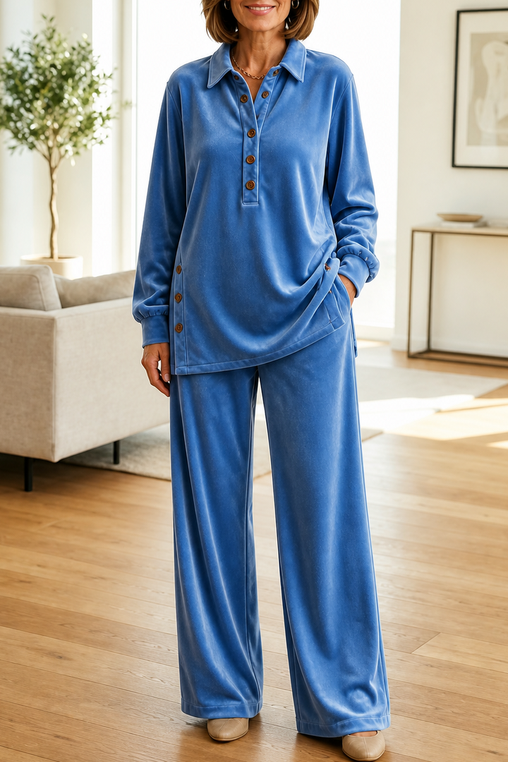 Velvetta – Oversized Zestaw Lounge z Weluru w Dwu Częściach