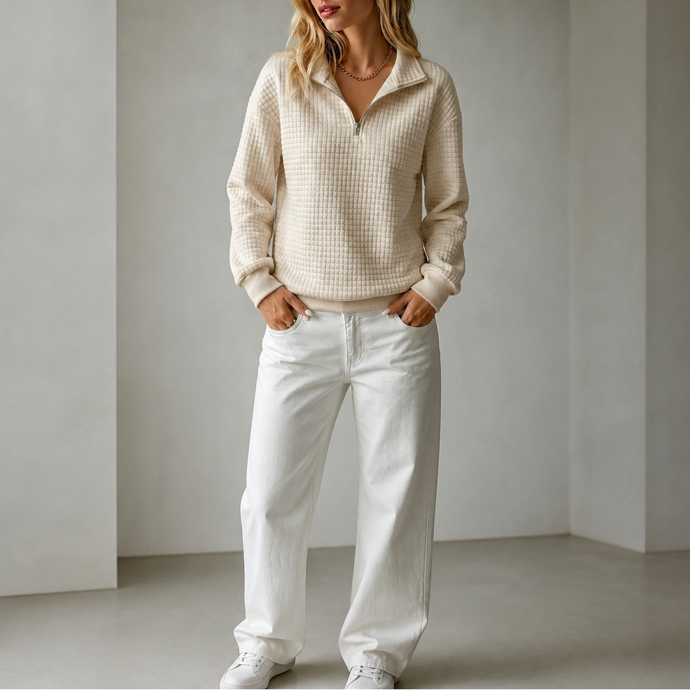 Wearbella – Sweter z pikowanym kołnierzem na zamek