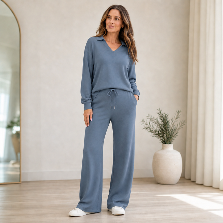 Wearbella – Dwuczęściowy zestaw lounge z prążkowanego materiału