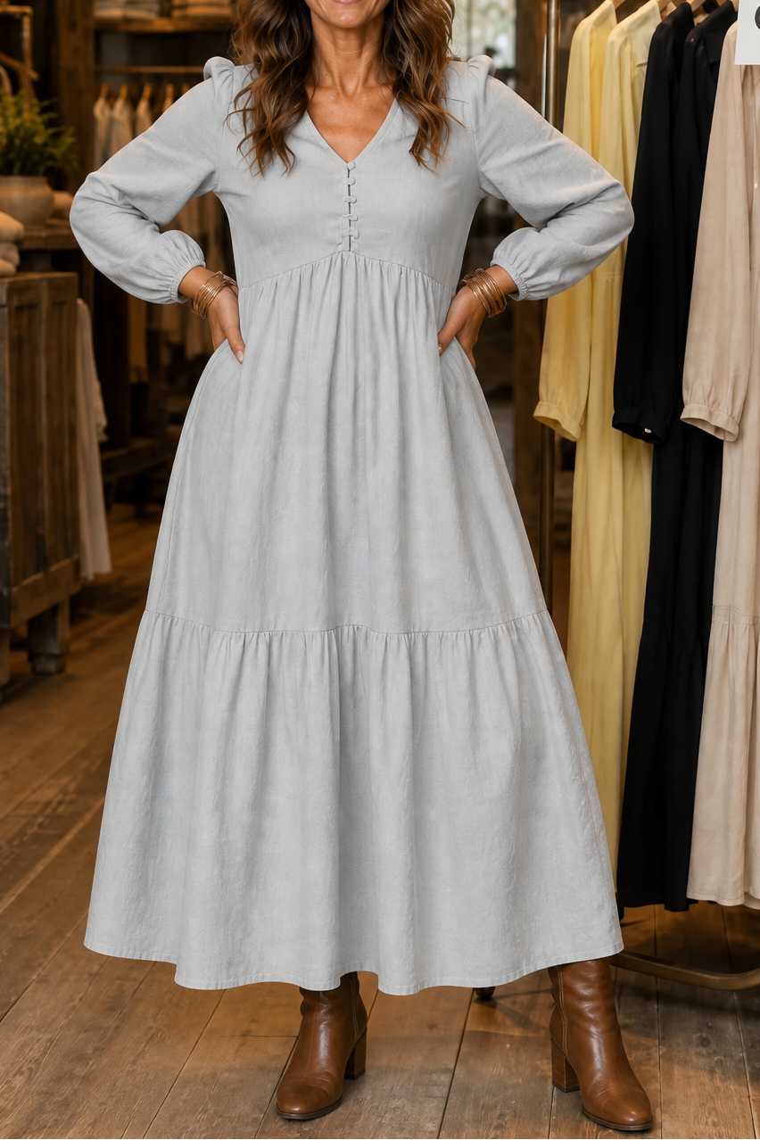 Wearbella – Luźna sukienka maxi z dekoltem w serek