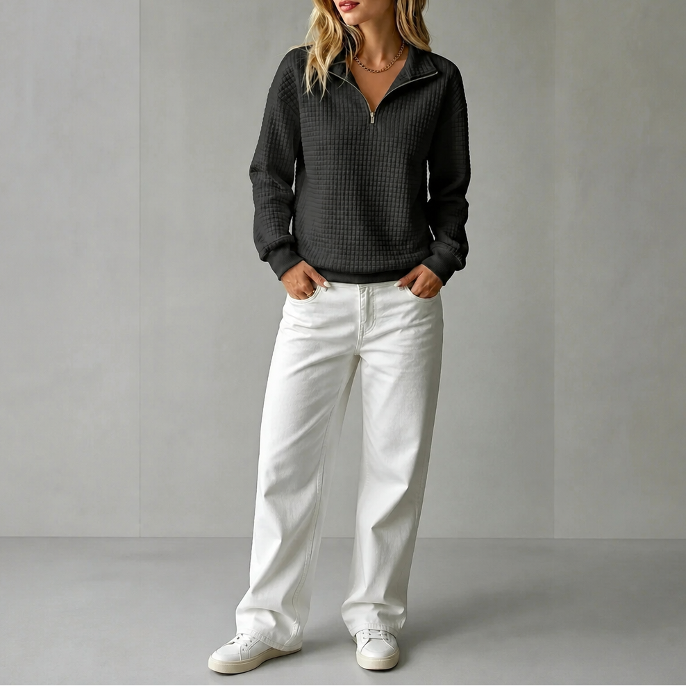 Wearbella – Sweter z pikowanym kołnierzem na zamek