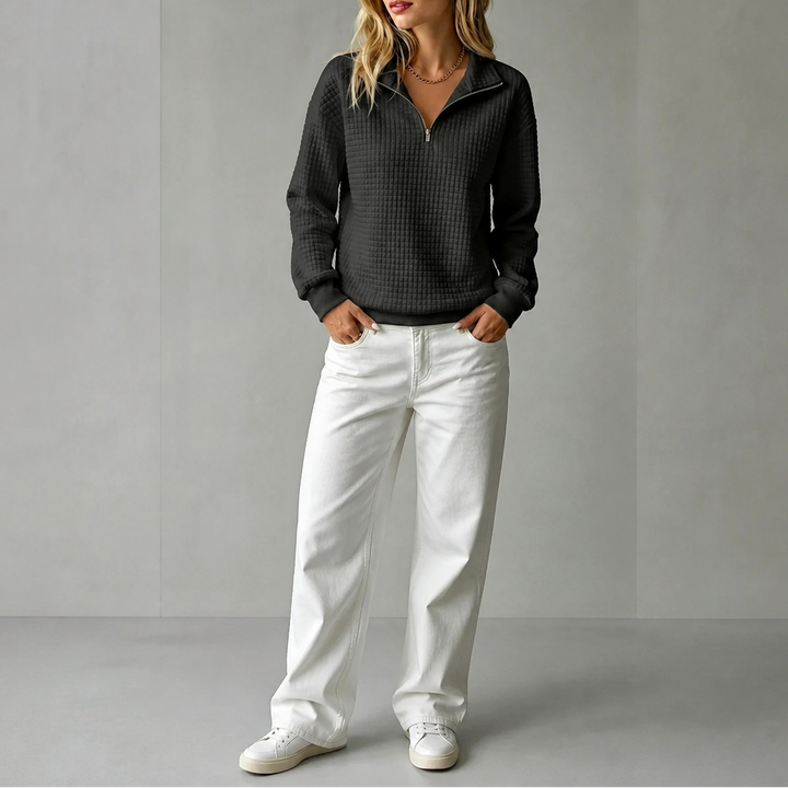 Wearbella – Sweter z pikowanym kołnierzem na zamek