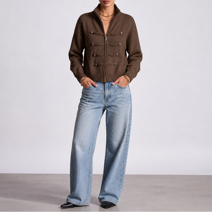 Wearbella – Kardigan z zamkiem i szczegółem w stylu husarskim