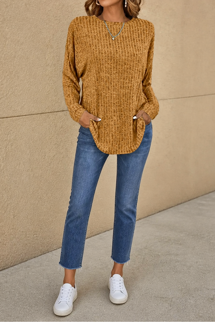 Overhang – Sweter z odsłoniętymi szwami w rozmiarze oversize z okrągłym dekoltem