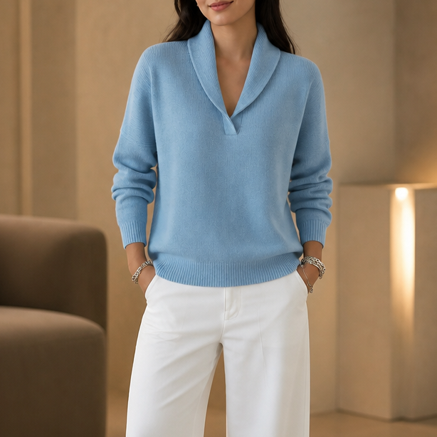 Wrapstead – Sweter z dekoltem szalowym, prążkowany