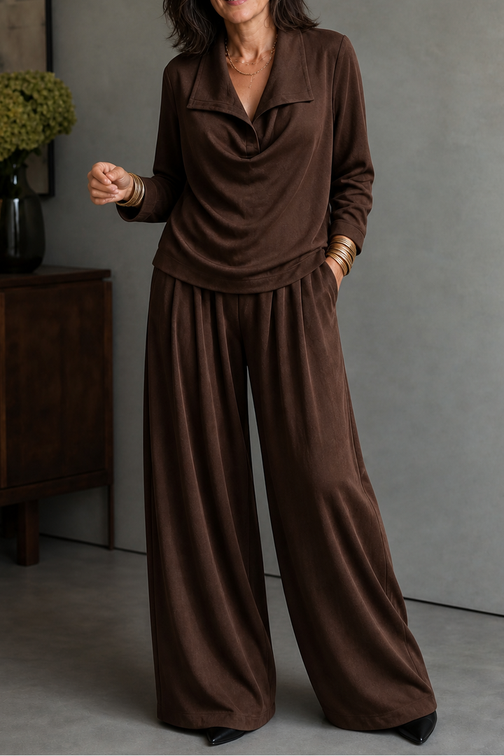 Wearbella – Dzianinowy Top z Żebrowanym Wzorem i Spodnie