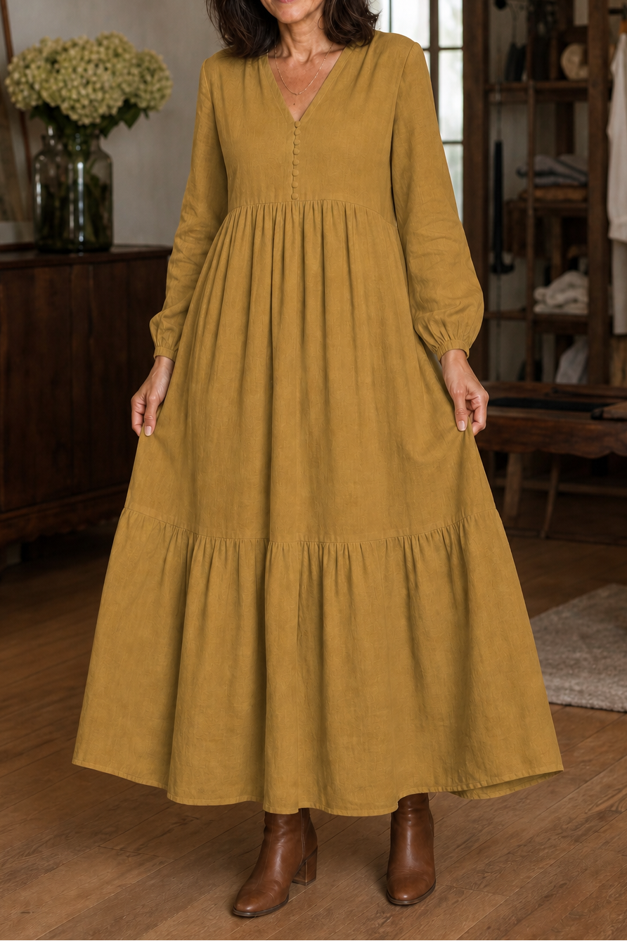 Wearbella – Luźna sukienka maxi z dekoltem w serek
