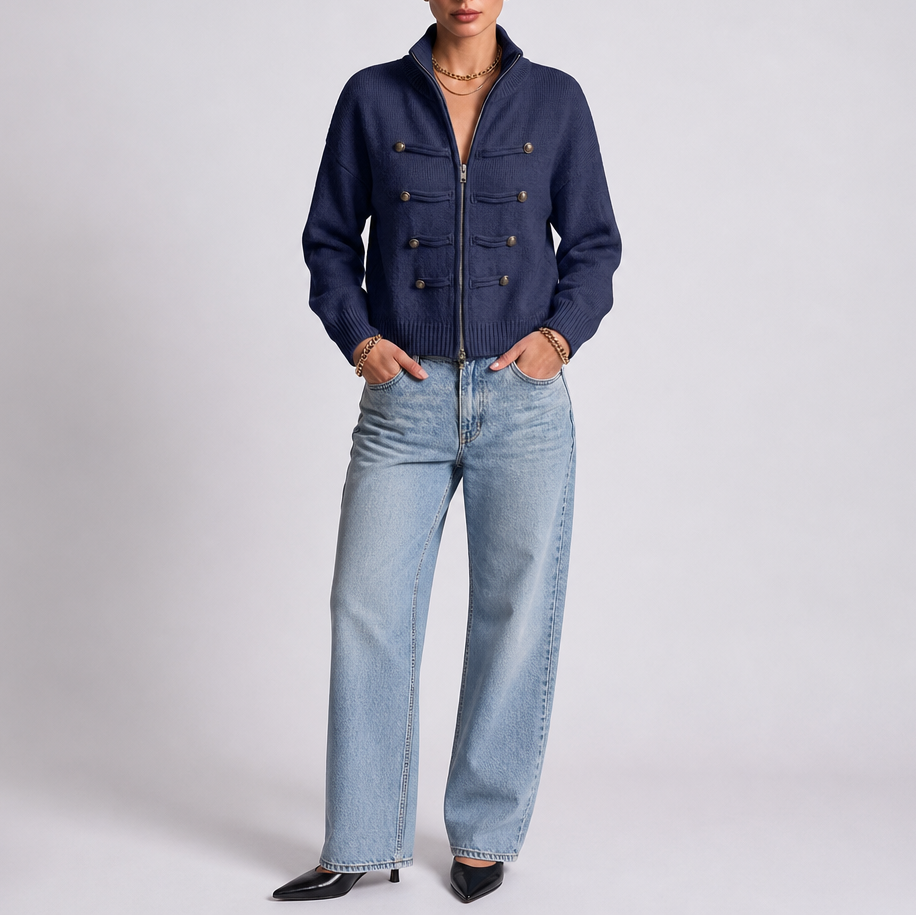 Wearbella – Kardigan z zamkiem i szczegółem w stylu husarskim