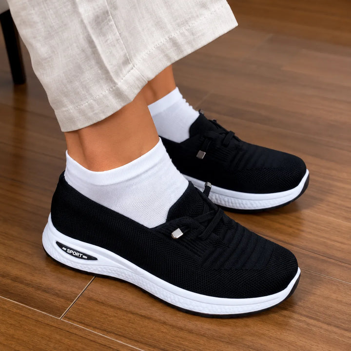 Stelora – Dzianinowe Sneakersy Slip On dla kobiet, Amortyzowane Buty do Codziennego Chodzenia