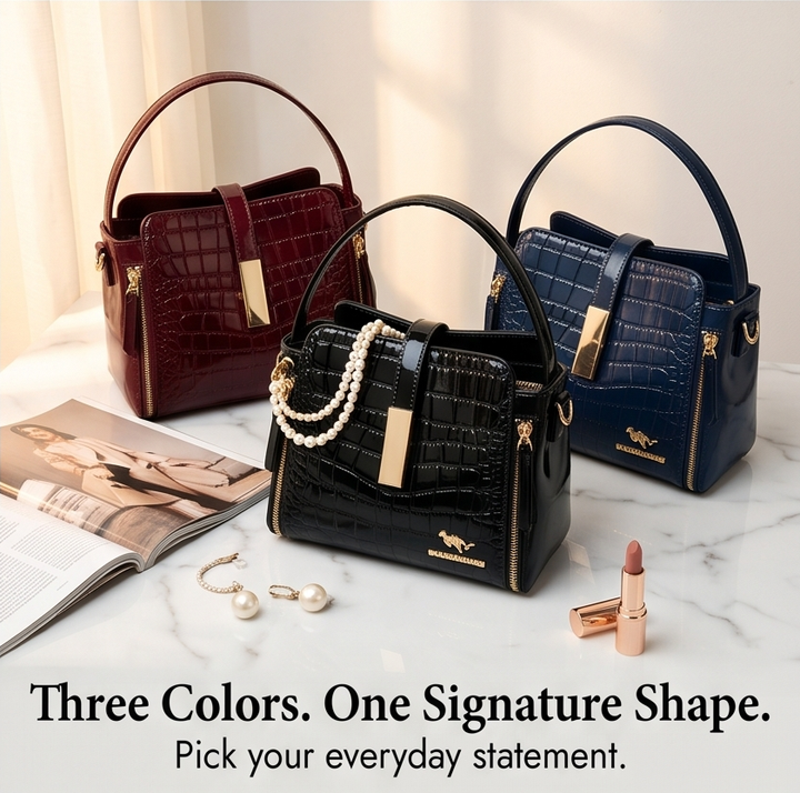 Velora – Torebka Crossbody w Lakierowanym Krokodylu