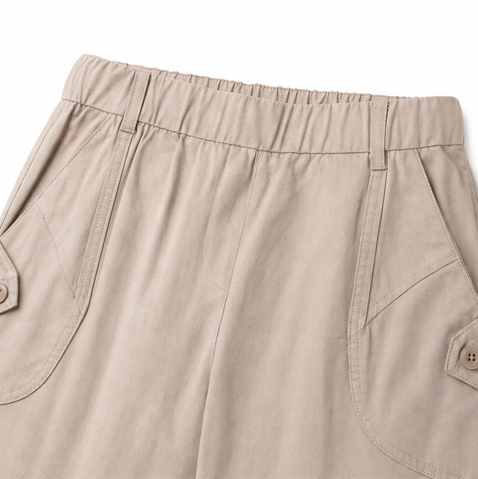 Wearbella – Spodnie 7/8 z paskiem w prążki i elastycznym pasem dla kobiet